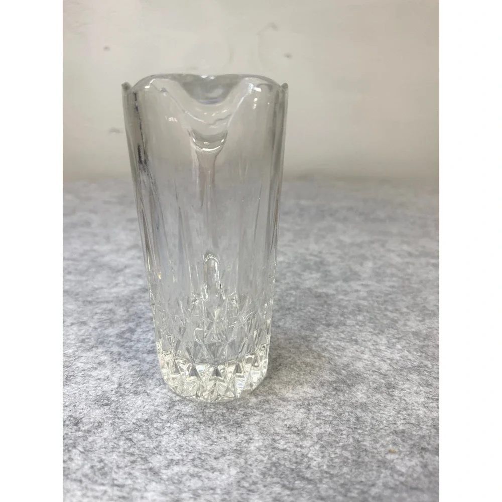 Blarney Genuine 24% Lead Crystal Pitcher Diamond Cut Scalloped Rim Vintage Boxed